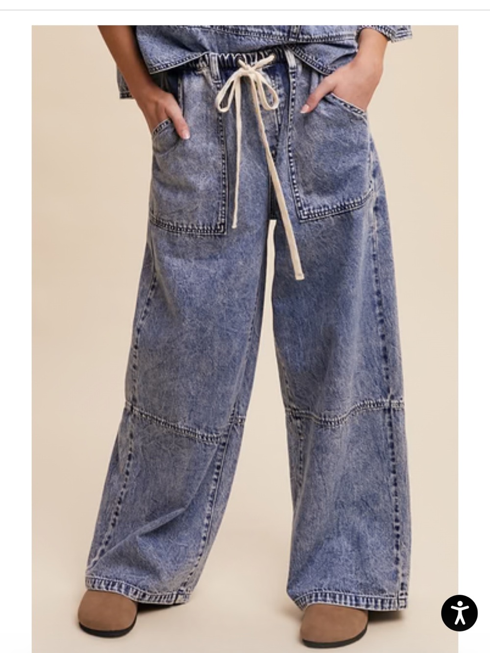 Listicle Wide Leg Denim Pants